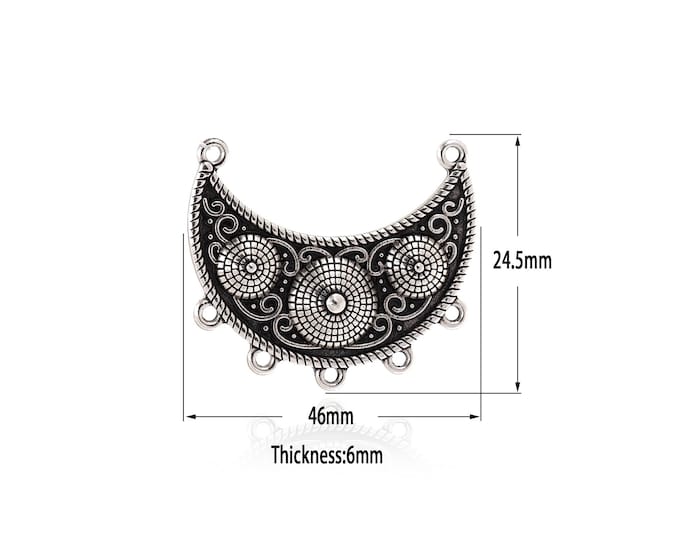 Antique Silver Filling Fan Pendant,Gold  Dainty Nepal Charm, Minimalist  Charm Bracelet Necklace for DIY Jewelry Making Supply