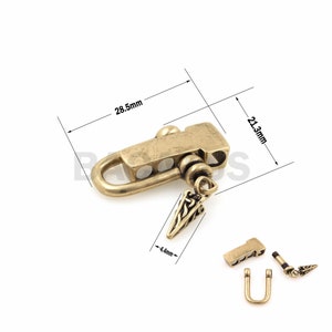 Retro style brass shackle, paracord shackles, U-shaped buckle with screw, used for umbrella cord accessories 1pcs