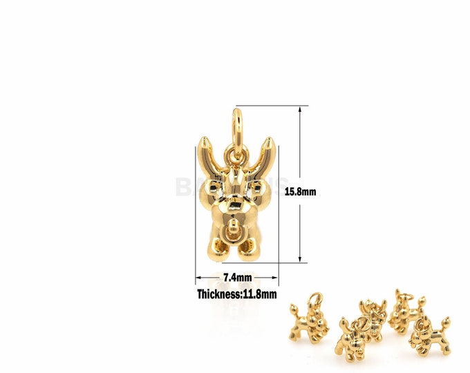 1PCS  18K Cow Demon Pendant Animal Charm Calf Charm Suitable For Bracelet, Necklace, Jewelry Products Gold Filling 15.8x11.8x7.4mm