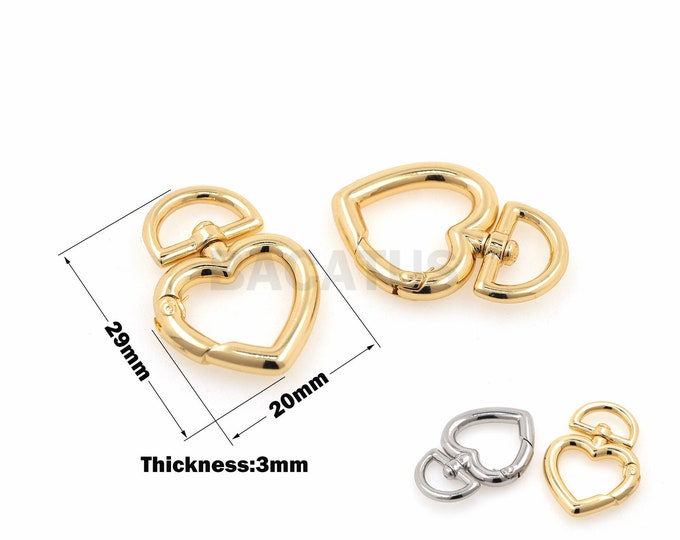 18K Gold Filled Heart-shaped Hollow Pendant, Round Charm, Heart-Shaped Charm, Love Charm, Love Necklace 29x20x3mm
