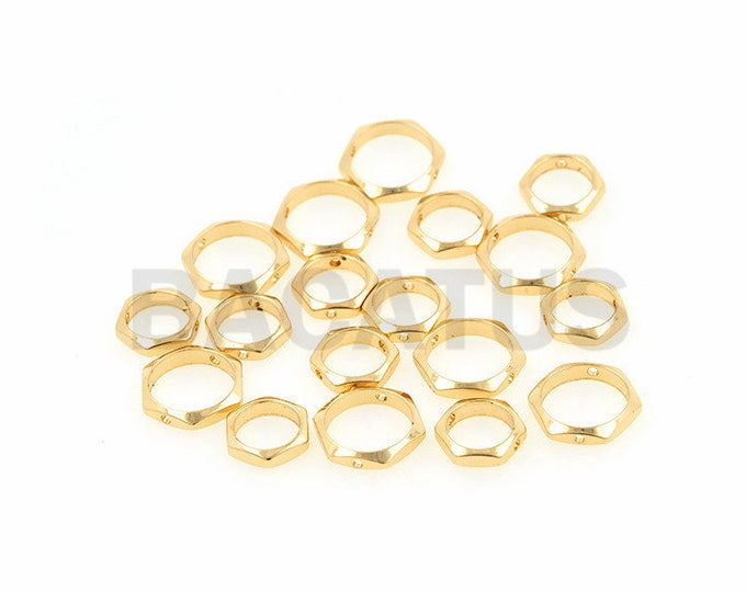 18K brass ring, bead ring gasket, surround gasket, DIY jewelry beaded accessories 10pcs