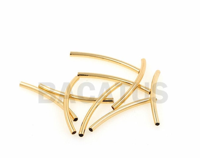 18K spacer tube beads，brass tube bead，metal tube beads，long tube beads30x2mm 10pcs