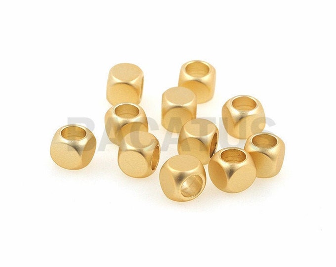 Copper plating nickel-free square spacer beads, copper cube beads, DIY jewelry bracelet necklace accessories 1PCS