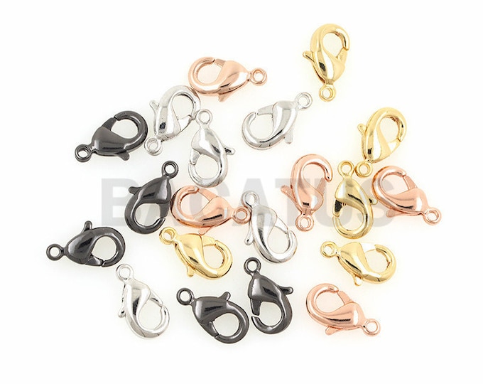 10mm lobster clasp, Brass lobster clasp,18K copper spring ring clasp, DIY jewelry necklace bracelet clasp accessories 5pcs