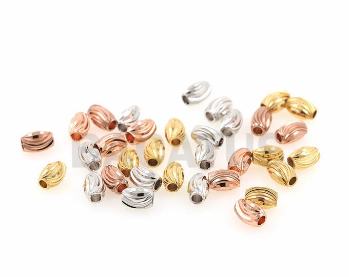 18K barrel spacer beads, brass barrel beads, DIY jewelry metal tube beads accessories 10pcs