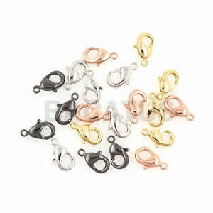 10mm lobster clasp, Brass lobster clasp,18K copper spring ring clasp, DIY jewelry necklace bracelet clasp accessories 5pcs
