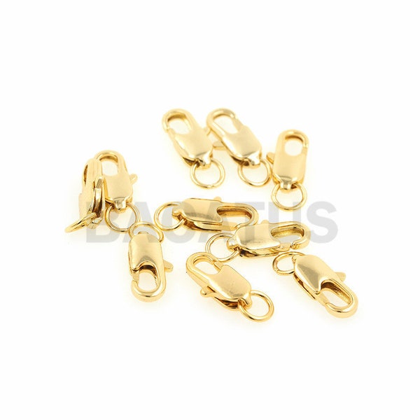 18K brass lobster clasp, lobster parrot clasp, DIY jewelry bracelet necklace metal clasp accessories 5pcs