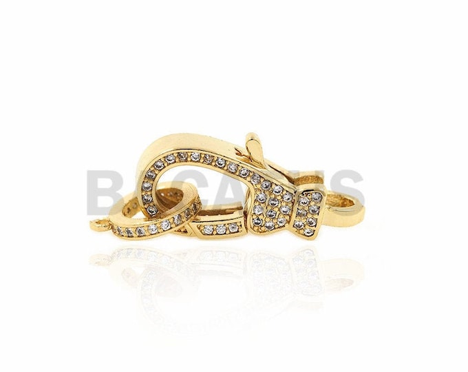 1pcs CZ lobster clasp,Lobster claw clasp connector, bracelet necklace jewelry making clasp 12.5x30x7mm