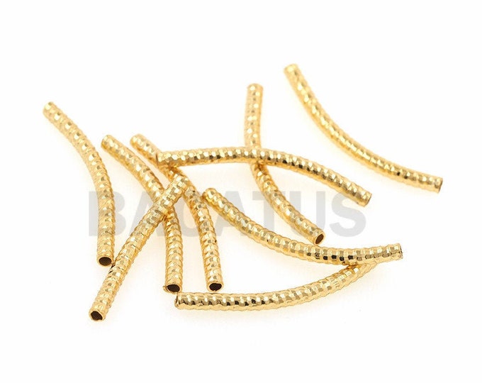 18K sterling tube beads,raw brass tube,DIY Nickel-free DIY jewelry25x2mm 10pcs