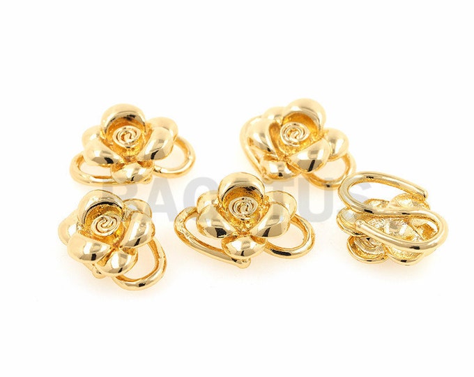18K Rose Flower Bracelet-Rose Flower Beads-Rose Flower Charm 1pcs