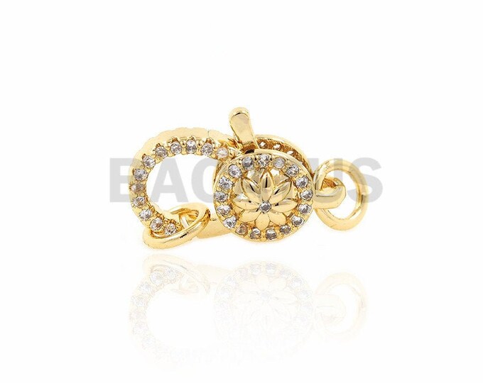 1pcs  Metal copper clasps,Cubic Zirconia Clasp,lobster clasp charm 11.5x22x7mm