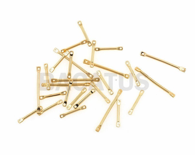18K exquisite bar necklace, cylindrical bar, DIY metal bar connector accessories 10pcs