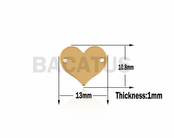 Heart-shaped connector, simple heart-shaped ornament, heart discovery, brass heart link 1pcs