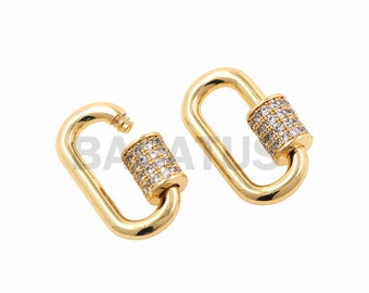 1 mosquetón ovalado, cierre de mosquetón, cierre de rosca para collar y pulsera, 11 x 17 mm