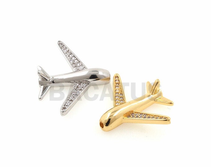CZ airplane bracelet, airplane pendant, pilot necklace, aviation jewelry 1pcs