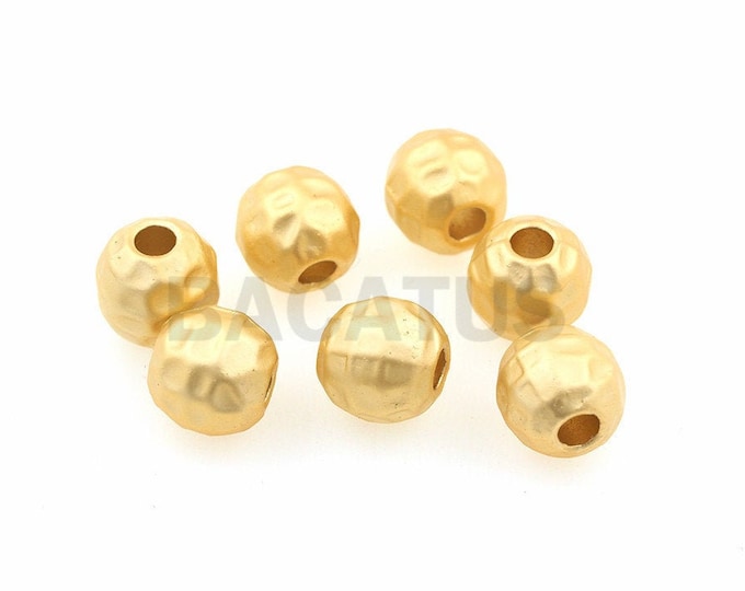 Frosted gold beads, gold ball beads, spacer beads, DIY jewelry, bracelet, necklace accessories  1pcs