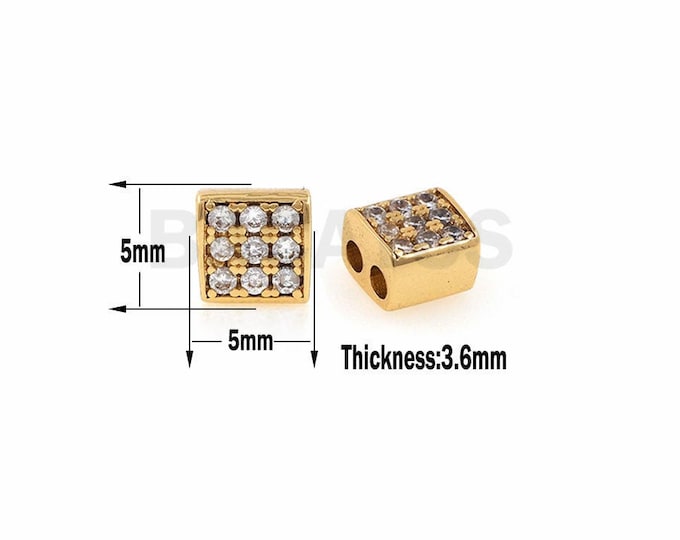 Square beads, double hole beads, DIY jewelry bracelet necklace beaded accessories 1pcs