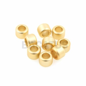 Barrel spacer beads, matte gold barrel, drum beads, DIY Bead Beading Supplies  1pcs