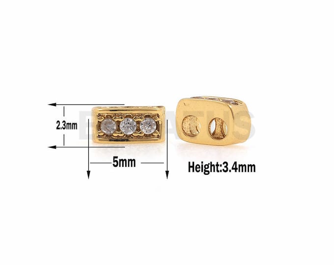 Rectangular beads, double hole beads, spacer beads, DIY bracelet necklace beaded accessories 1pcs