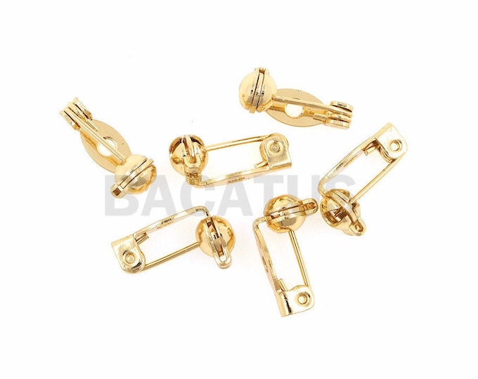 18K metal pins,Brooch accessories, brass pins, gold-plated pins, DIY pin supplies 5pcs