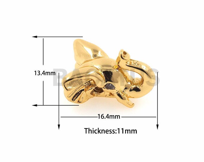 1pcs Cute elephant beads,Animal Spacer Loose Beads,fit Necklace Bracelet Making Jewelry Findings 11x13.4x16.4mm