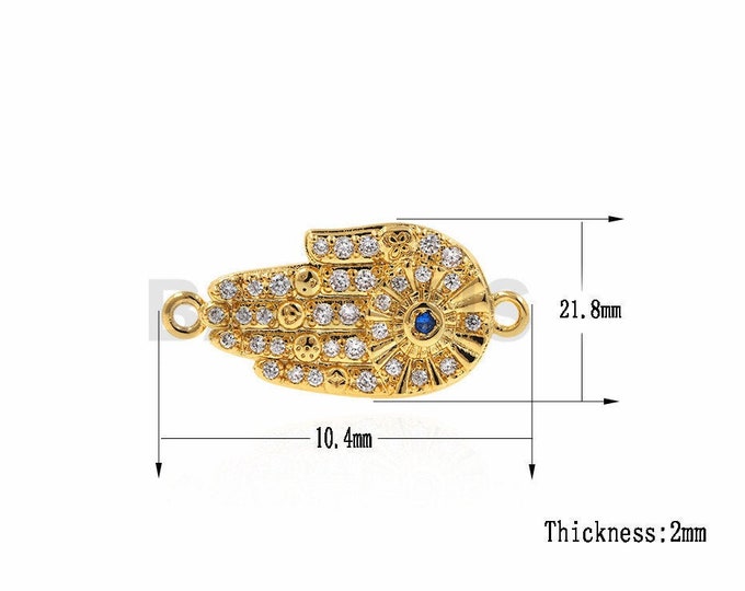 Hamsa Connector, Hamsa Handmade Pendant, Hamsa Bracelet Necklace Pendant, Devil Link 1pcs