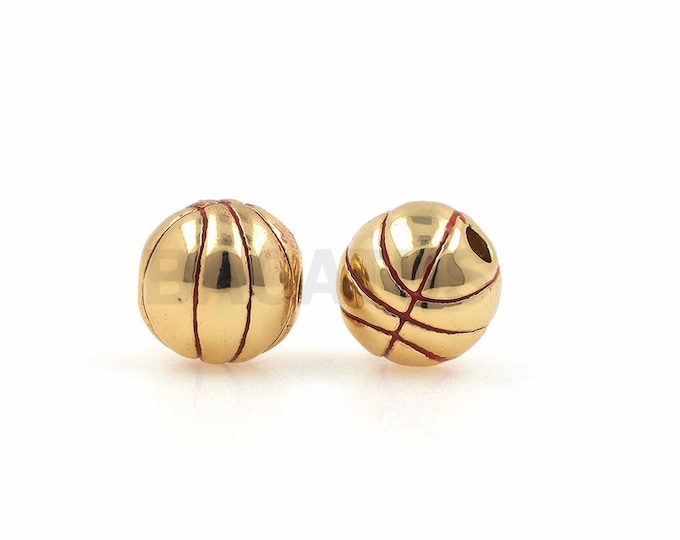 18K brass basketball beads, basketball spacer beads, basketball accessories, basketball straps, beaded supplies 1pcs