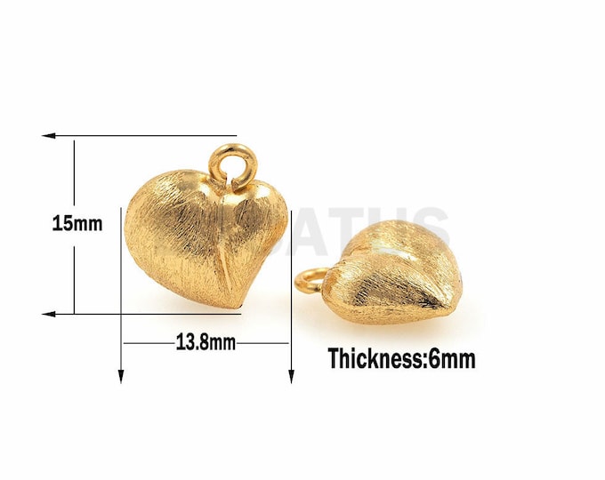 DIY bracelet necklace heart-shaped jewelry, brushed heart-shaped, small gold heart-shaped pendant, heart-shaped pendant 1PCS