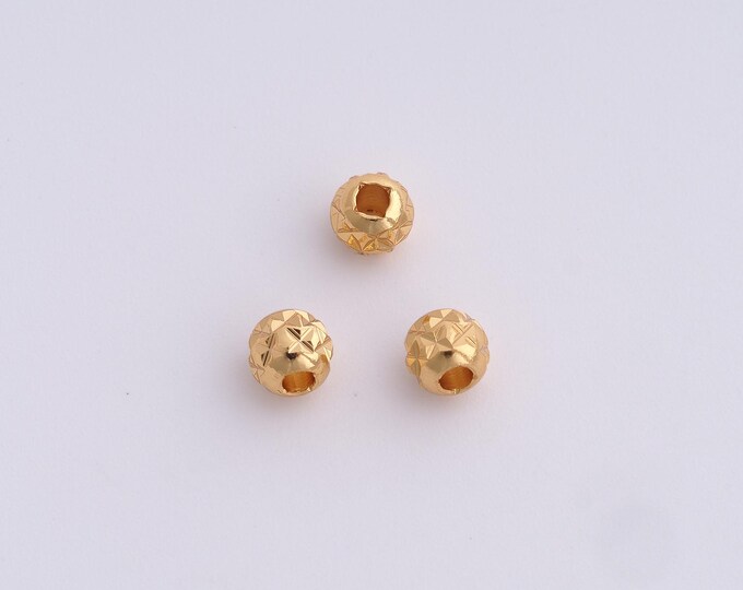10 pcs 18K Gold Filled Round Spacer Beads,Gold Ball Beads, Tube Beads DIY Bracelet Necklace Earrings Jewelry Making,5.7x5.2mm