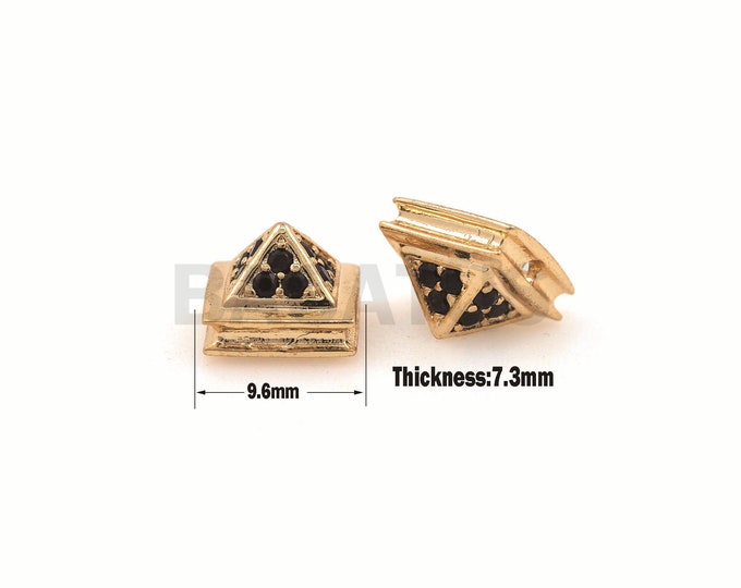 1PCS CZ Pyramid Triangle Beads, Pyramid Spacer Beads, Pyramid Charm, Suitable For Jewelry Making 9.6×7.3mm
