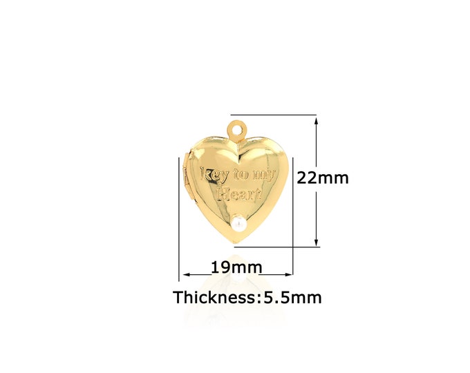 18K Gold Filled Heart pendant,Gold Dainty Heart Charms,Simple pendant Bracelet Necklace for DIY Jewelry Making Supply