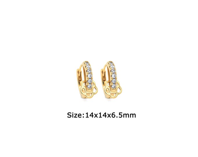 1 pair 18K Gold Filled Round Earrings,Gold Dainty Round Earrings,Simple Earrings,Gift for Her