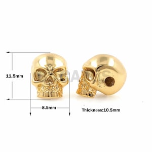 1pcs Punk skull spacer beads,CZ Pave Skull Beads,Paracord Bead Skull Charm 11.5x8.5x10.5mm