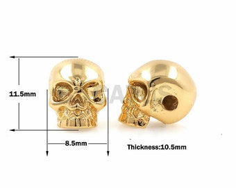 1pcs Punk teschio distanziale perline,C s Pave Skull Perline,Paracord Bead Skull Charm 11.5x8.5x10.5mm