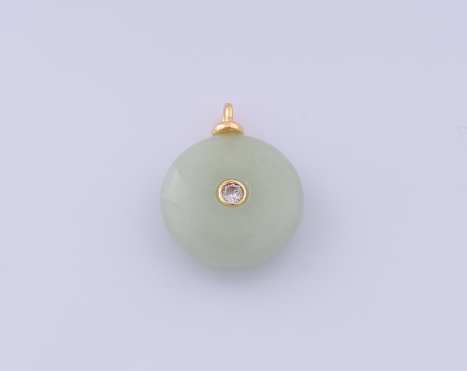 Energy Stone Pendant,18K Gold Filled Natural Stone Necklace,Stone Pendant, DIY jewelry Making Accessories,23x18x6.2mm