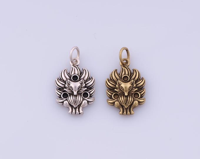 Nine-Tailed Fox Pendant,18K Gold Filled Nine-Tailed Fox Necklace, Nine-Tailed Fox Pendant, DIY jewelry Making Accessories,20.5x11.4x3.8mm
