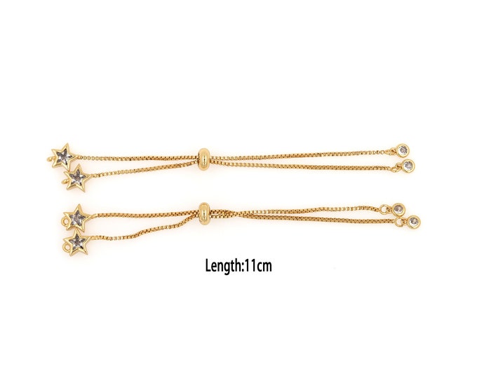 Women's Bracelets, Gift for Her, 18K Gold Filled Star Bracelet,CZ Gold Bracelet,DIY Jewelry Supplies