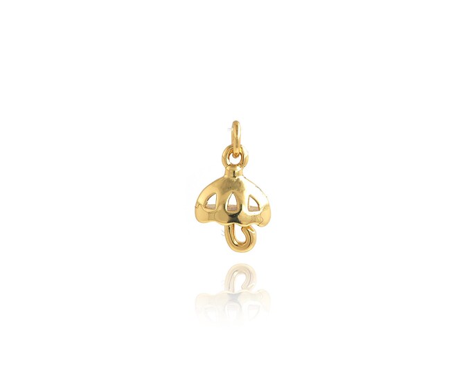 5 pcs Mushroom Pendant,18K Gold Filled Plant Necklace, Mushroom Pendant, DIY jewelry Making Accessories,14.6x8.3x4.4mm