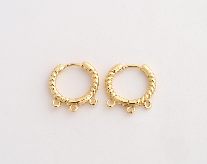 18K Gold Filled Hoop Earrings,Gold Hugging Hoop Earrings,Round Earrings,Gift for Her,14.4x13.8x2.3mm