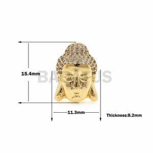 1pcs Double-sided religious buddha head beads,Buddhist Prayet Beads,Yoga Jewelry Wholesale 15.4x11.3x8.2mm