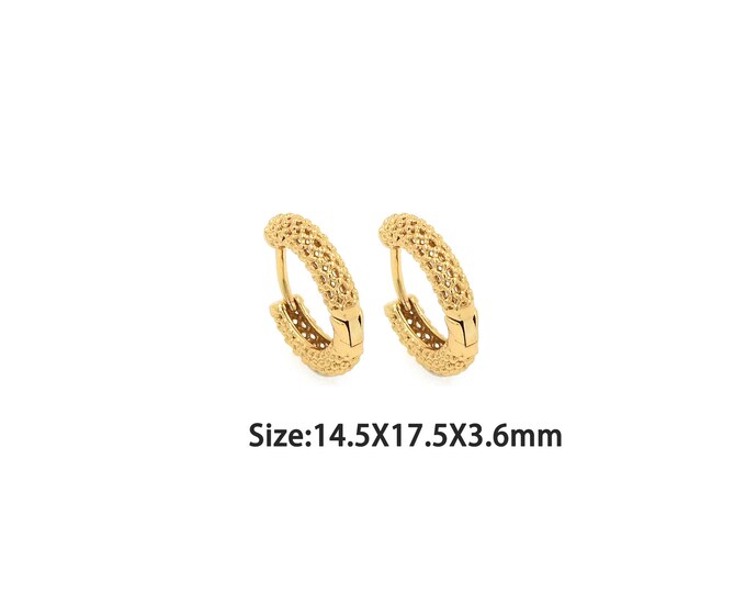 1pair 18K Gold Filling Round Earrings,Gold Dainty Round Earring,Simple Earrings,Gift for Her