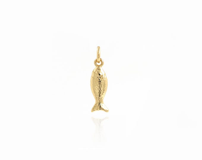 18K Gold Filled Fish Pendant,Gold Dainty Fish Charms,Fish Charm Bracelet Necklace DIY Jewelry Making Supply,20x5x3mm