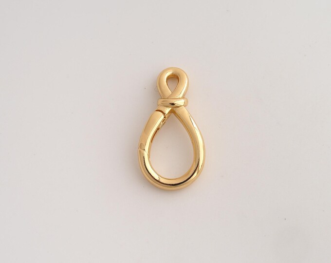 Gold Push Door Clasp,18K Gold Filled Spring Clasp,Snap Clasp,DIY Jewelry Supplies,29x14.7x4mm