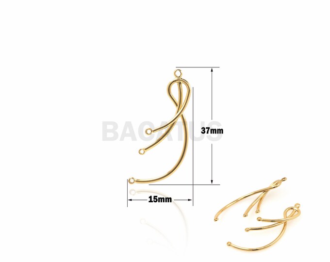 Dancer Pendant Musical Note Necklace Music Charm Suitable for Bracelet Necklace Jewelry Articles 18K Gold Filling 37x15mm 1PCS