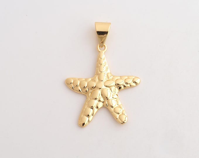 18K Gold Filled Starfish Charm,Dainty Starfish Pendant,Starfish Pendant ,DIY Jewelry Supplies,40.3x28.6x3mm