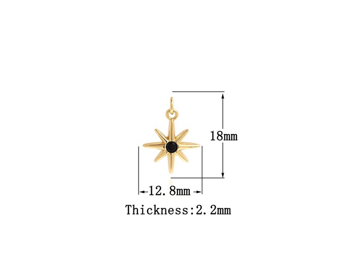 18K Gold Filled Star Pendant,Gold Dainty Star Charms,Simple pendant Bracelet Necklace for DIY Jewelry Making Supply