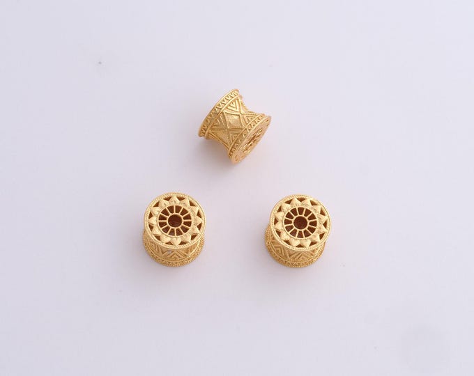 18K Gold Filled Round Spacer Beads,Gold Tube Beads, Round Beads DIY Bracelet Necklace Earrings Jewelry Making,7.7x6mm