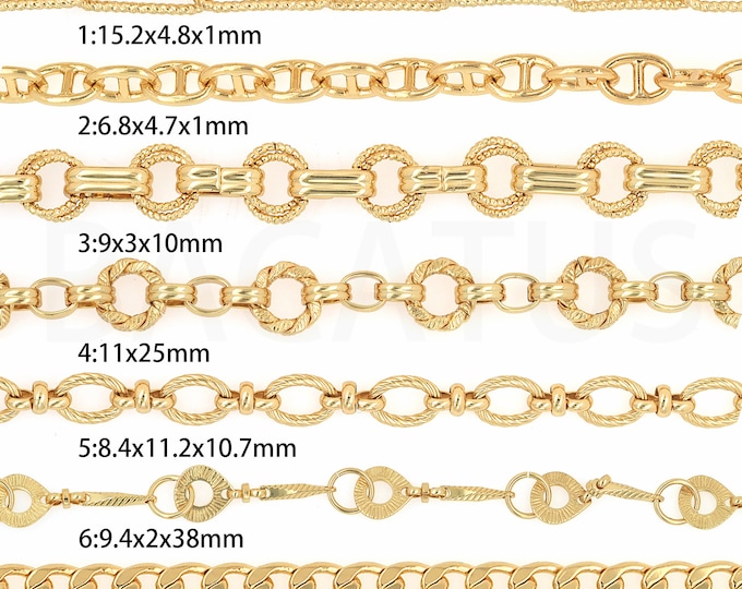 1 meter 18K Gold Filled Gold Chain, DIY Gold Chain, Discovery Chain, Semi-Finished Necklace and Bracelet Making Supplies