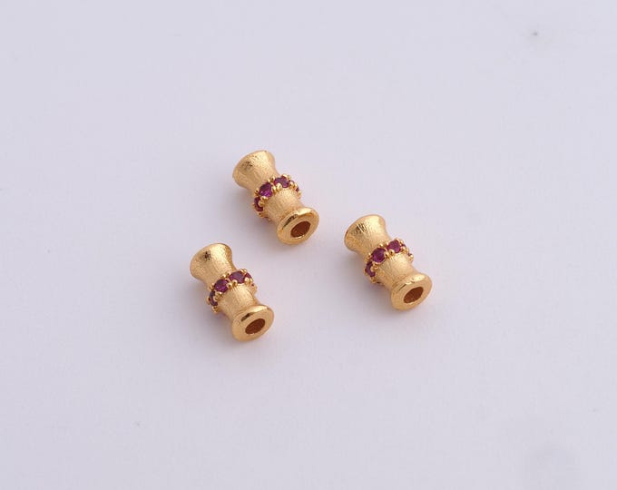 18K Gold Filled Cylinder Spacer Beads,Gold Tube Beads, Cylinder Beads DIY Bracelet Necklace Earrings Jewelry Making,6.5x3.3mm