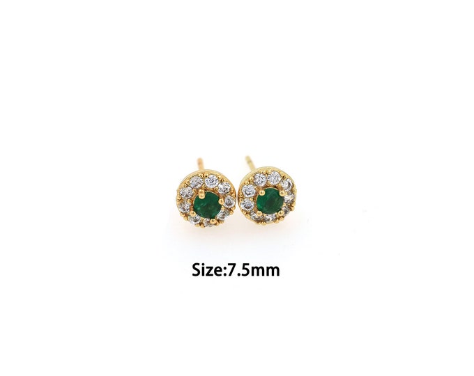 1 pair 18K Gold Filled Round Stud Earrings,Gold Dainty Round Stud Earrings,Simple Stud Earrings,Gift for Her